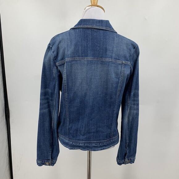 J. Crew Jacket Women M Medium Denim Trucker Long Sleeve Flap Pockets Jean - Picture 3 of 11